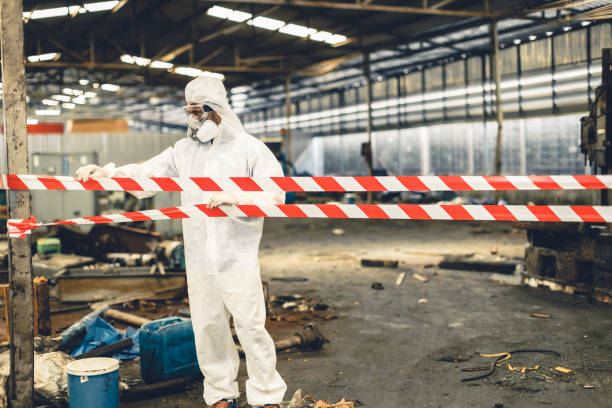 Professional Infectious Disease Decontamination technician working in Island Park, NY